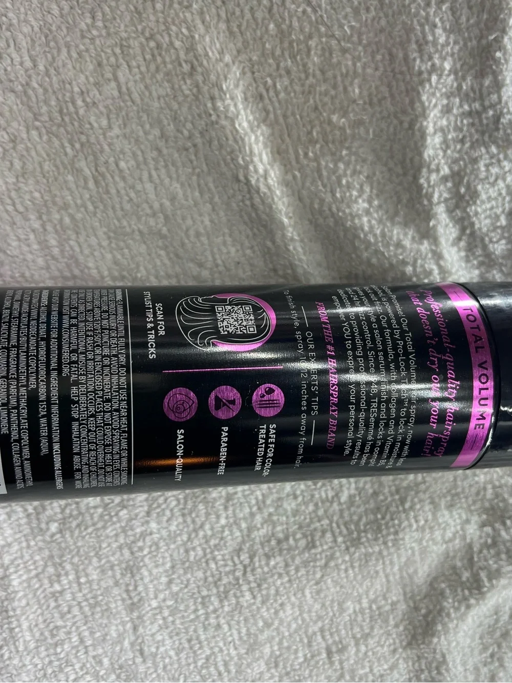 TRESemmé Total Volume Hairspray - Black with Pink Accent